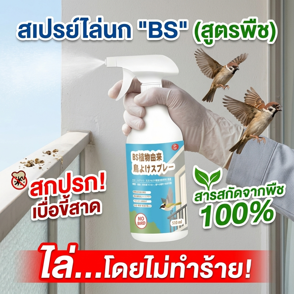 ไล่นกได้อย่างมีประสิทธิภาพ DX สเปรย์ไล่นก ไล่นก ไล่นกพิราบ 510ml ไล่นกได้ทุกชนิด ผลิตจากสมุนไพร