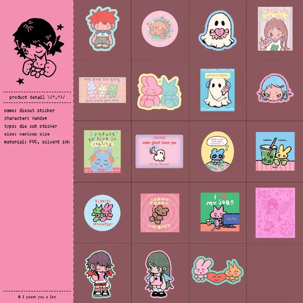 die cut sticker / no.1-17 / สติกเกอร์ไดคัท