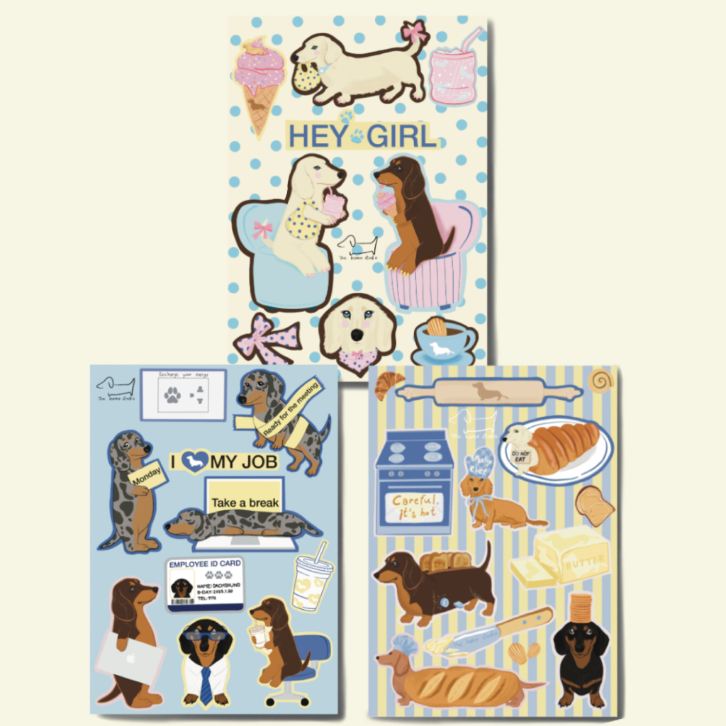 Sticker dachshund lover size A6 | the hamo studio