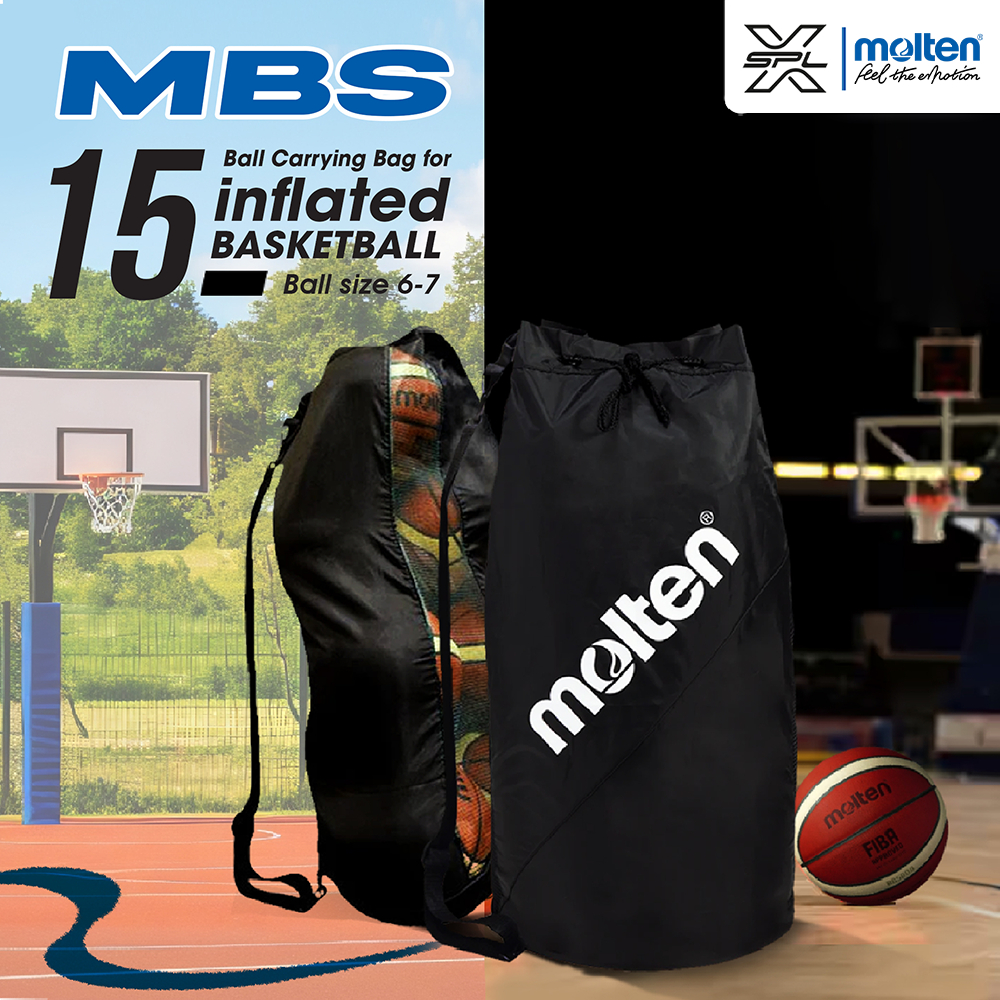 MOLTEN กระเป๋าใส่บอล กระเป๋าบอล Ball Carrying Bag 15P.MBS BK(950)