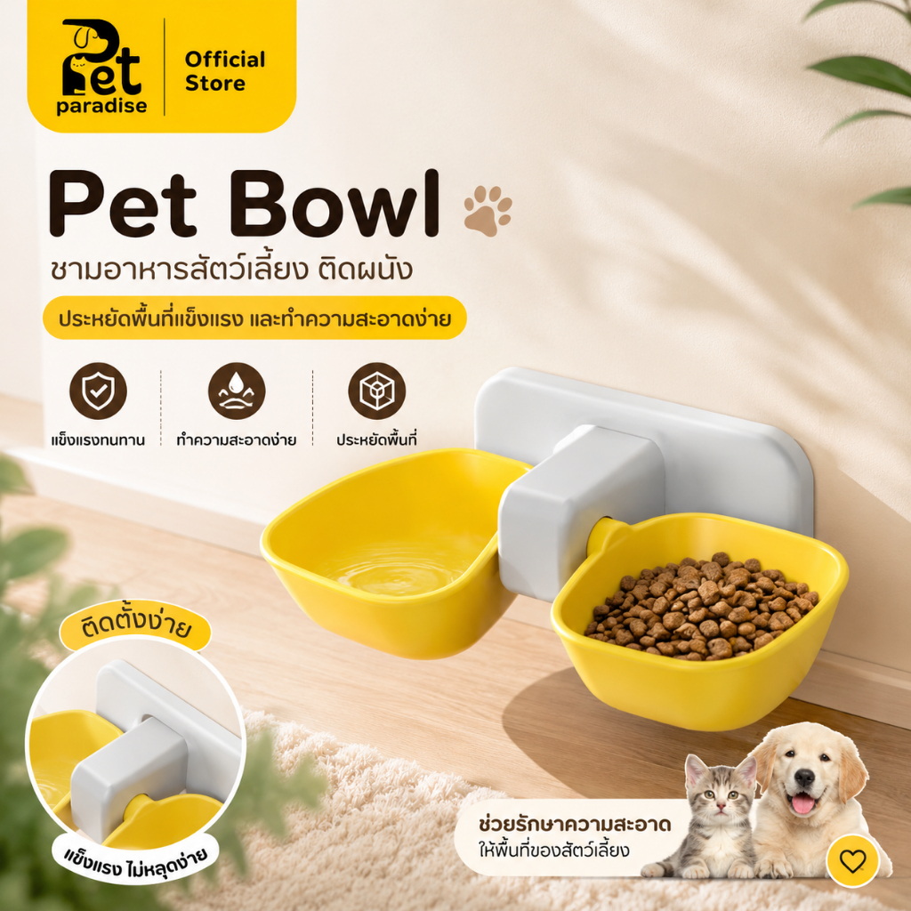 🐱[PetParadise.th]🐶ชามอาหาร สำหรับสัตว์เลี้ยง ชามแมว ชามสุนัข วัสดุเซรามิก ปลอดภัยต่อสัตว์เลี้ยง