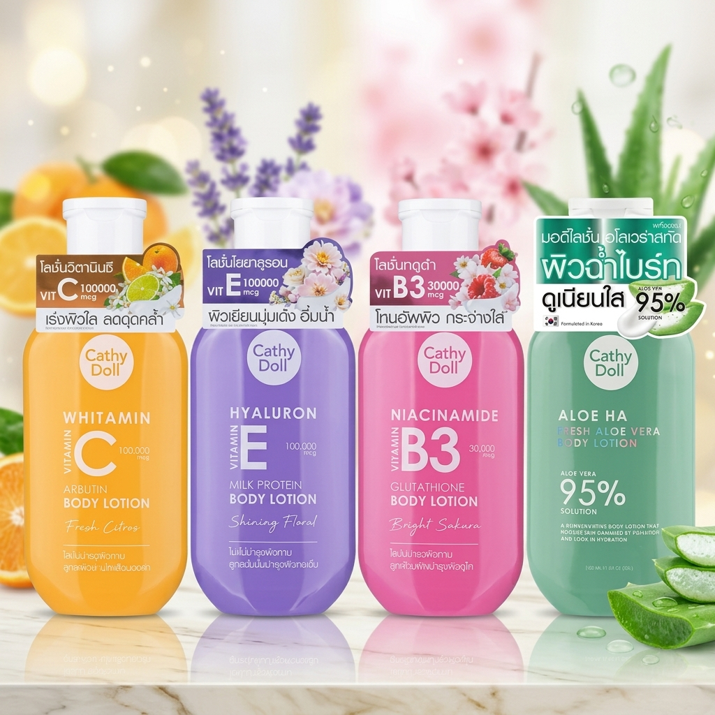 Cathy Doll Body Lotion โลชั่นเคที่ดอลล์ บำรุงผิวกาย (เลือกได้ 4 สูตร)