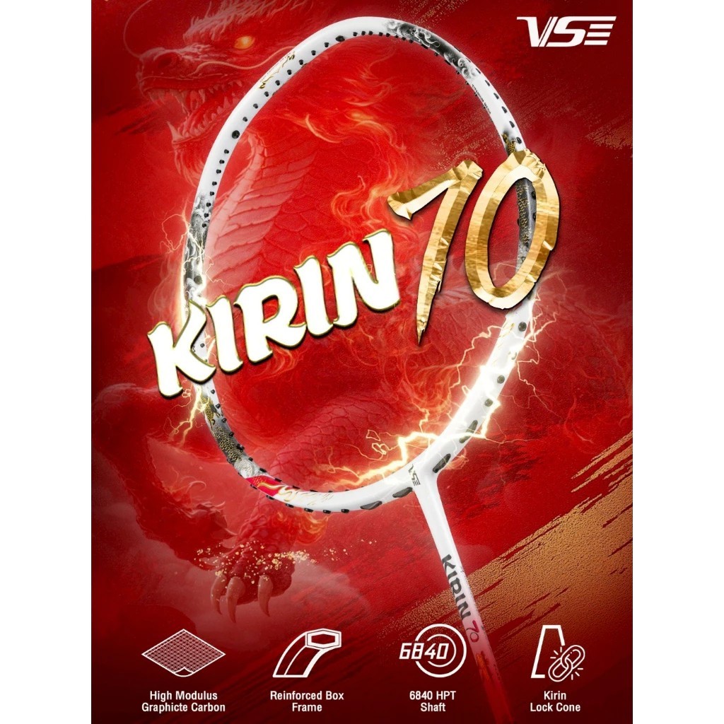 ไม้แบดมินตัน VS KIRIN 70 BOX SET 4U แถม(VS BG66) เอ็น พันด้าม ซอง **โปรดอ่านรายละเอียดก่อนสั่ง**
