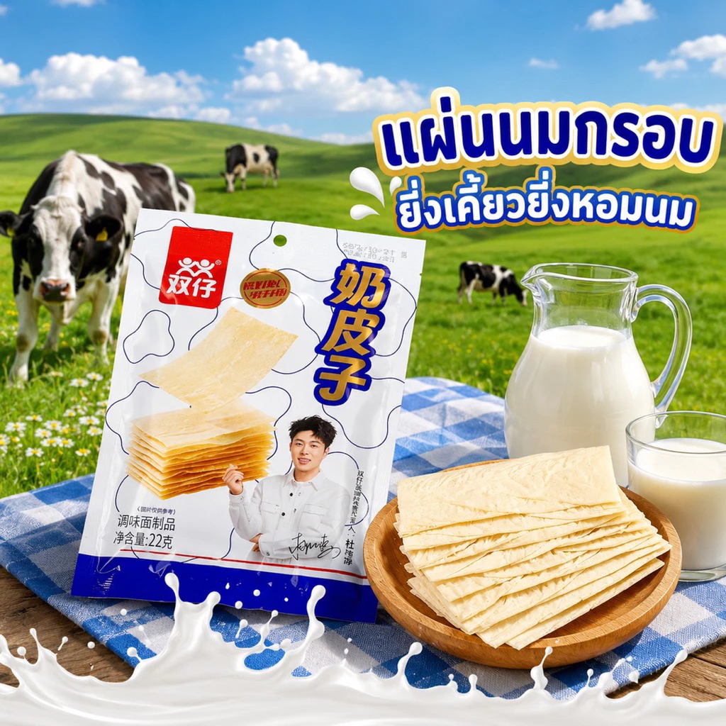 แผ่นนมกรอบ🥛หอมมันเต็มแผ่น เคี้ยวเพลิน หอมกลิ่นนมแท้ทุกคำ ยิ่งเคี้ยว ยิ่งหอม