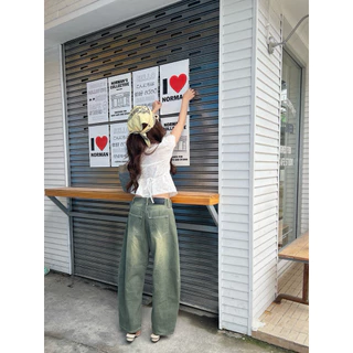กางเกงยีนส์ CHAMNIII รุ่น Caramel Barrel Jeans