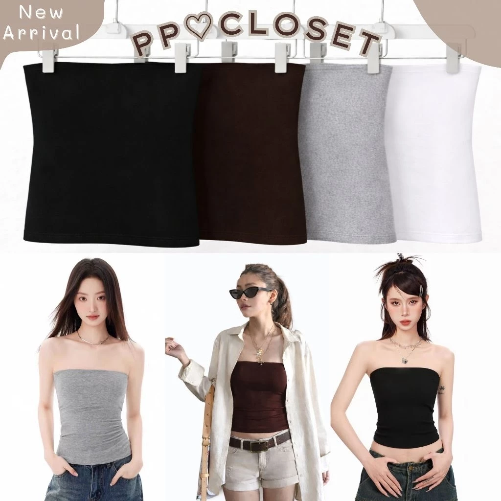 PP♡CLOSET💕รุ่นใหม่!! เกาะอก (แบบยาว)ผ้าRayonหนา2ชั้น แพทเทิลทรงสวย ผ้ายืดหยุ่นได้เยอะ