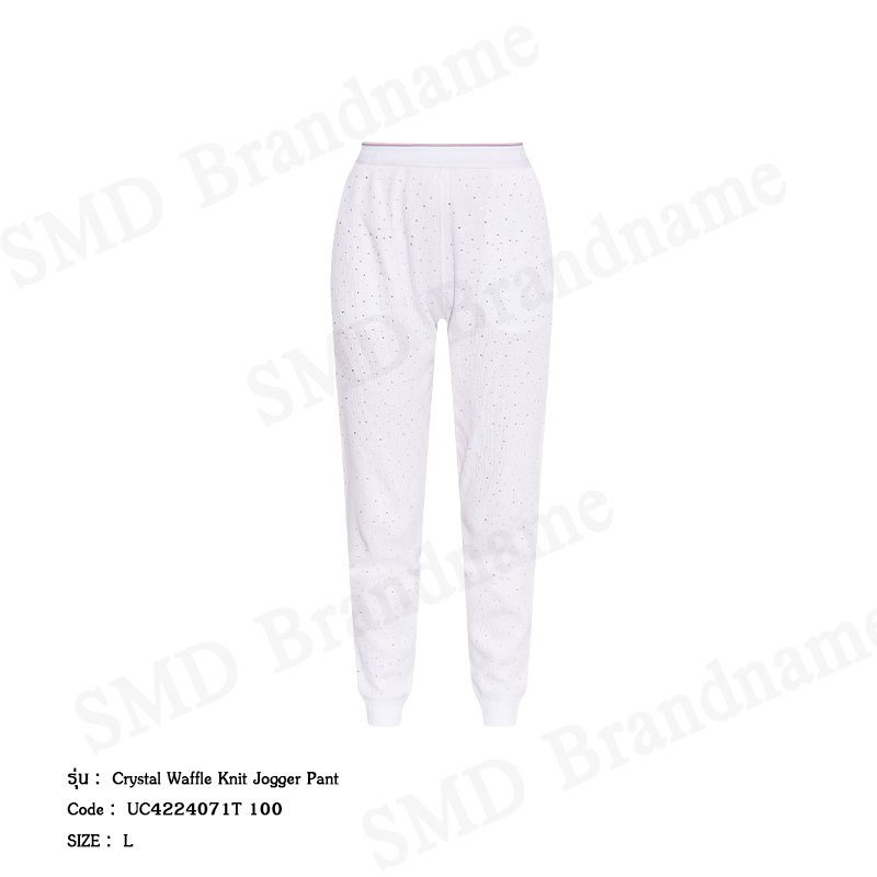 Alexander Wang กางเกงลำลองขายาวผู้หญิง รุ่น Crystal Waffle Knit Jogger Pant Code: UC4224071T 100