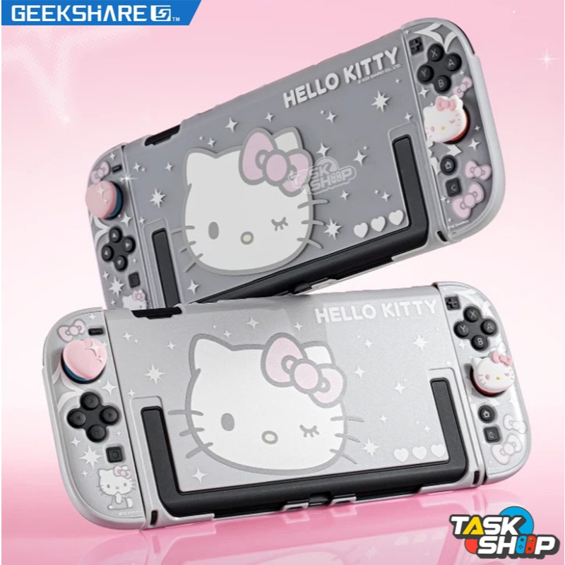 ส่งทันที⚡️GeekShare Protective Case Switch 2 เคสกันรอยลาย Kitty Shining+Thumb Grip Caps สุดน่ารัก