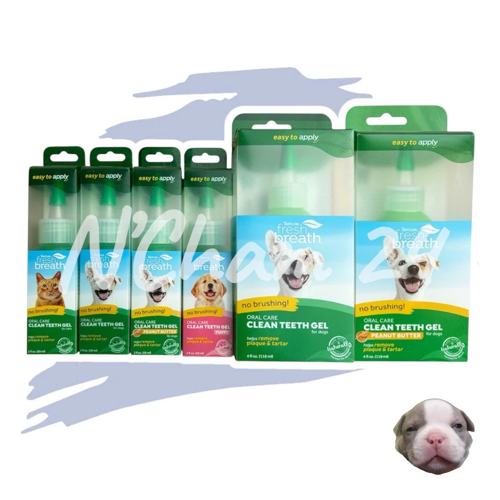 Tropiclean Fresh Breath Clean Teeeth Gel ขนาด 59 และ 118 ml. ผลิตภัณฑ์ดูแลสุขภาพช่องปาก ฟัน