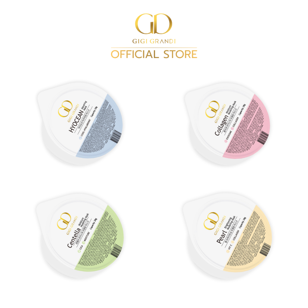 [Set 4 ชิ้น คละครบทุกสูตร] GIGI GRANDI Modeling Mask จีจี้ แกรนด์ดิ โมเดลลิ่ง มาสก์ 28กรัม