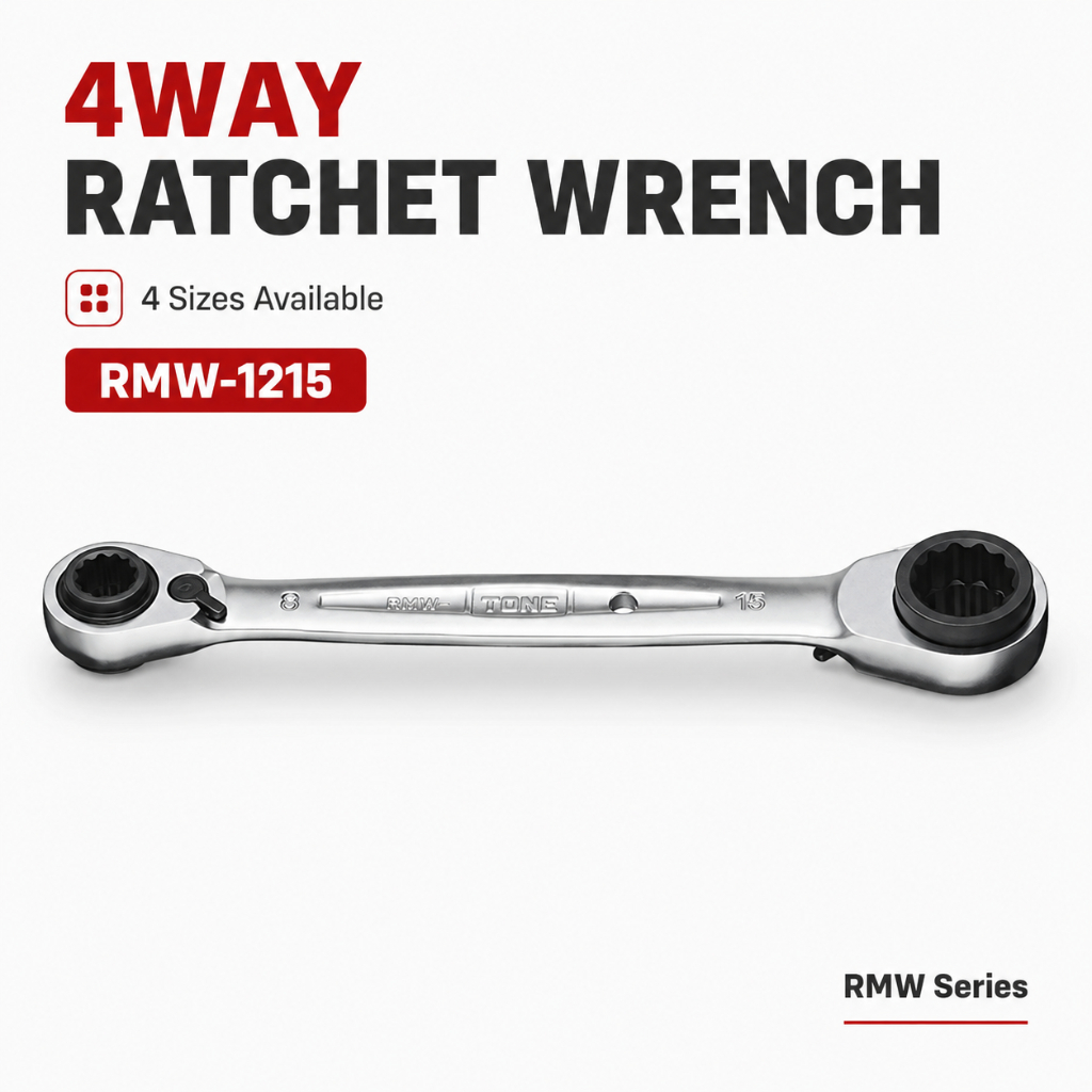 TONE 4-WAY Ratchet Combination Wrench