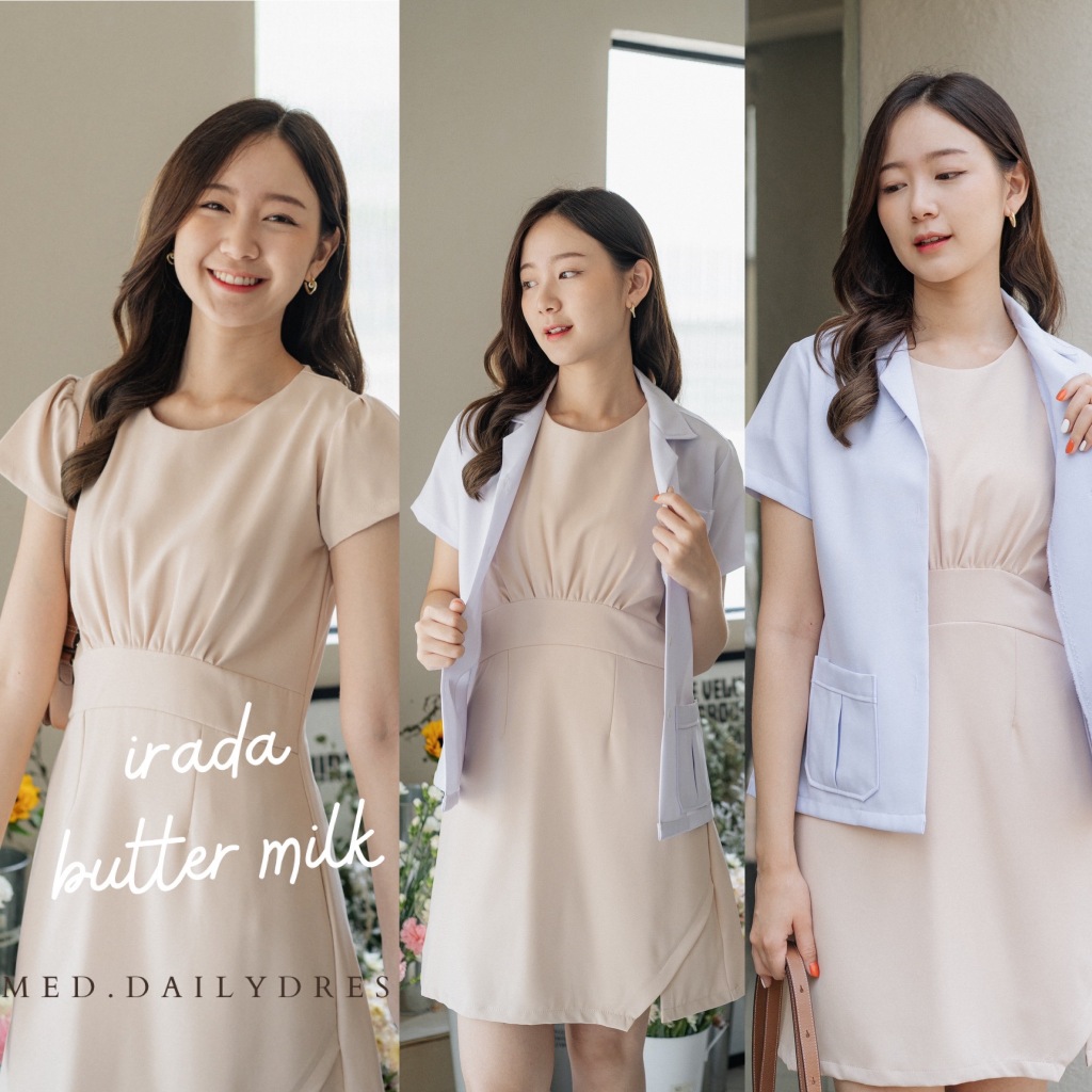 (พร้อมส่ง) mdd IRADA dress ชุดทำงาน minimal สุดหรู ลุคแพงมาก ตัวเดียวจบ