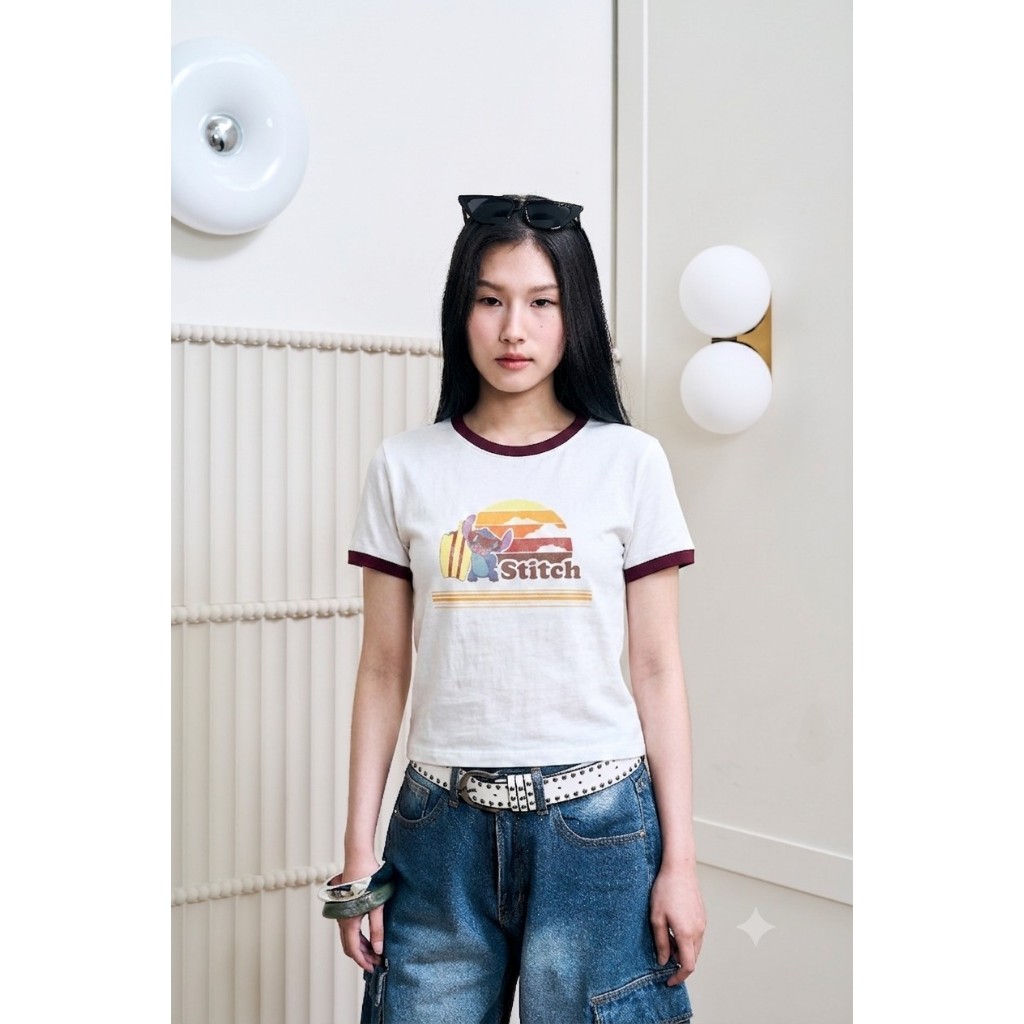 Niyom Jeans تيشيرت Stitch مطبوع — صورة 4