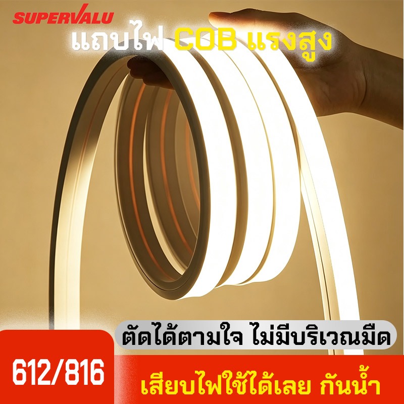 ไฟแถบนีออน ไฟเส้น LED Neon Flex 612/816 ตัดได้ เสียบไฟใช้ได้เลย กันน้ำ IP65 ประดับตกแต่ง