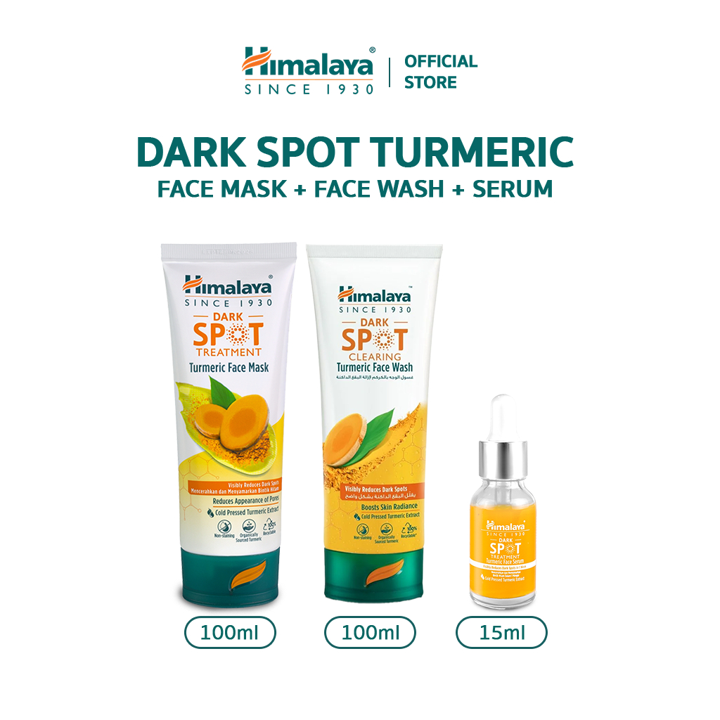 Himalaya Bye Bye Dark Spot Kit - Dark Spot Treatment Turmeric Face Wash 100ml + Turmeric Face Mask 100ml + Turmeric Face
