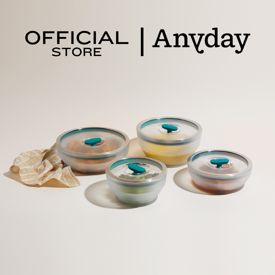 ANYDAY ชามแก้ว borosilicate ทำอาหารได้ด้วยไมโครเวฟ เตาอบ มีฝ