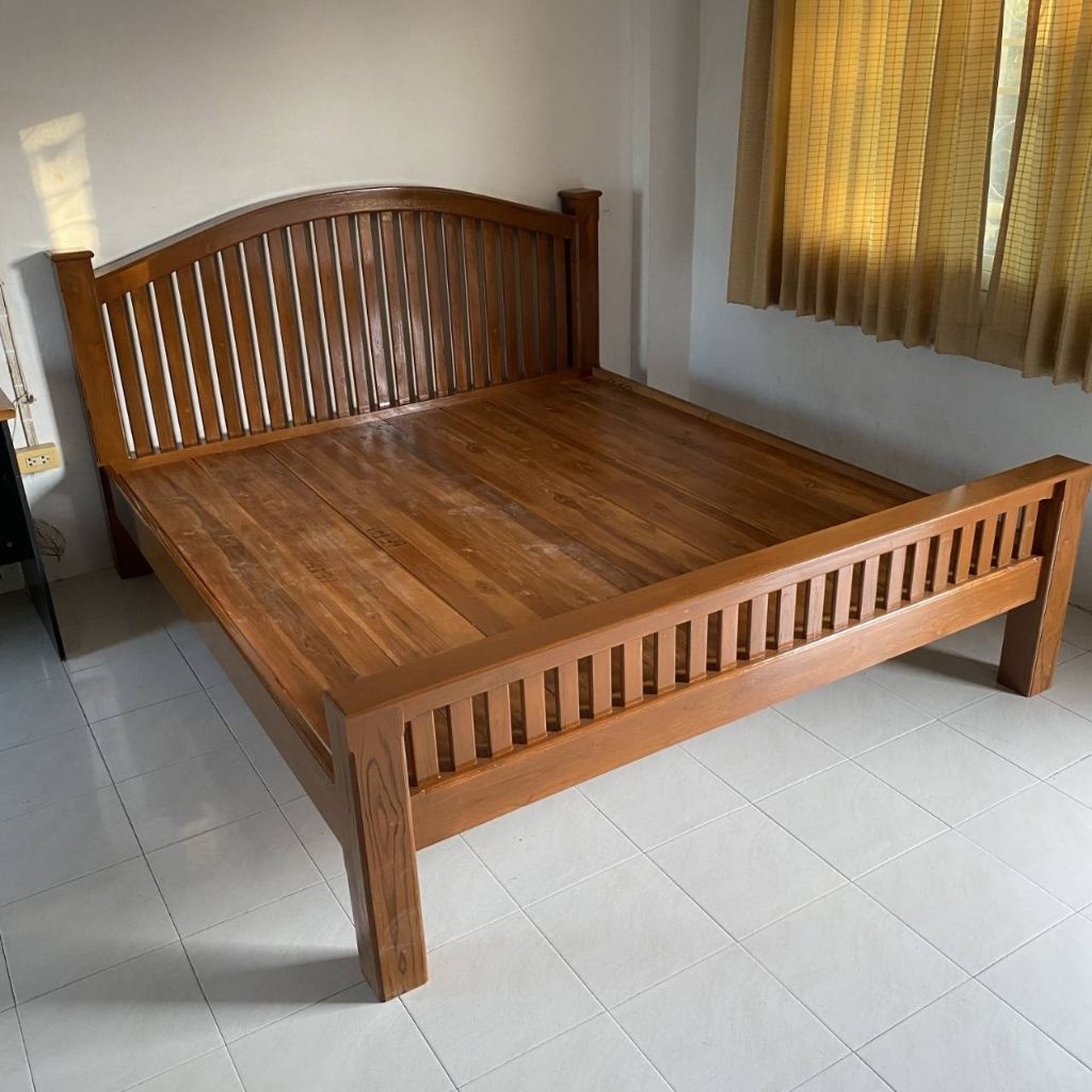 เตียงซี่แบนไม้สัก 3.5ฟุต 5ฟุตและ6ฟุต (ส่งฟรียกเว้นภาคใต้+700)