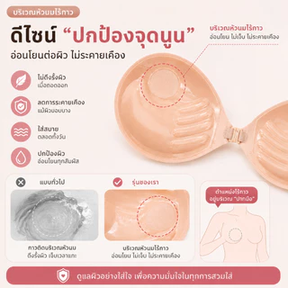 บราเกาะอก ซิลิโคนบรา บราปีกนก ดันทรง อกชิด Push Up คัพหนา กาวแน่น กันเหงื่อ ใช้ซ้ำได้ สำหรับชุดราตรี NERELLE