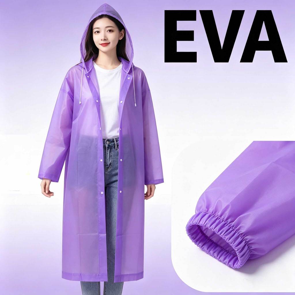 Qixin เสื้อกันฝน EVA เกรดดี รุ่นหนาพิเศษ ยาวคลุมถึงเข่า ดีไซน์ทันสมัย พกพาง่าย เหมาะไปเที่ยว