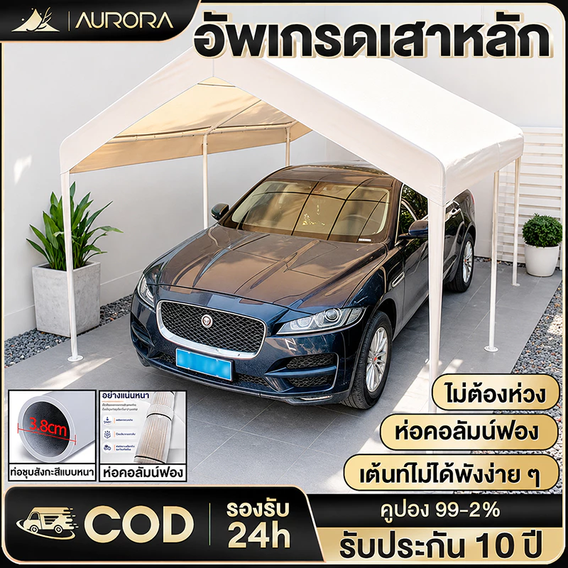 เต็นท์ขายของ เต็นท์ตลาดนัด 2x2 2x3 3x3 เมตร ผ้าแคนวาส โครงเหล็ก