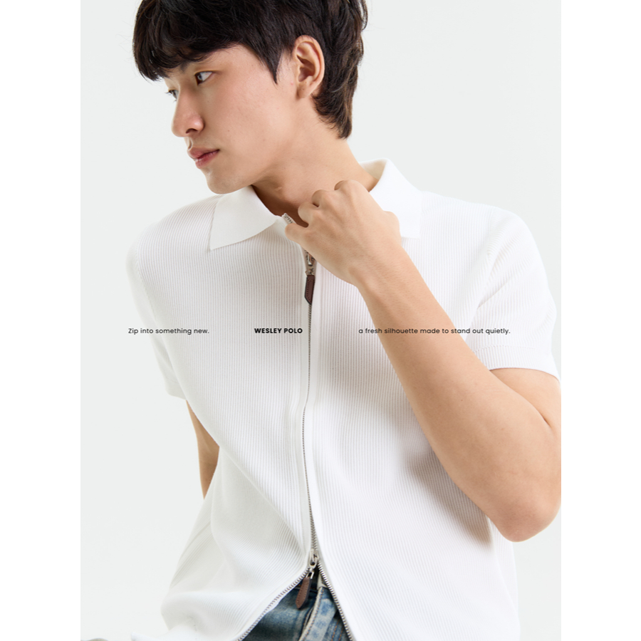 REEVE WESLEY KNIT POLO เสื้อคอปก ซิปยาว