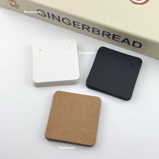 (พร้อมส่ง) แป้นกระดาษใส่สร้อย 5x5 cm การ์ดรองสร้อยคอ แป้นกระดาษคราฟท์ 50 แผ่น