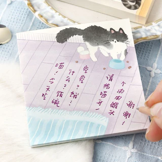 <พร้อมส่ง> #Link2 กระดาษโน๊ต 100แผ่น 🍎 Cute Note 🧸 ลาย หมา แมว9ลาย ❌ไม่มีกาว เครื่องเขียน โน๊ต กระดาษจด Memo สัตว์น้อย