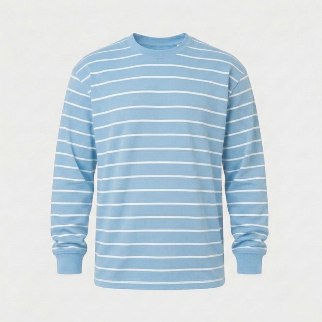"ริ้วเล็ก" แขนยาว อก50''-66" เสื้อยืดโอเวอร์ไซส์ คอกลม Oversize