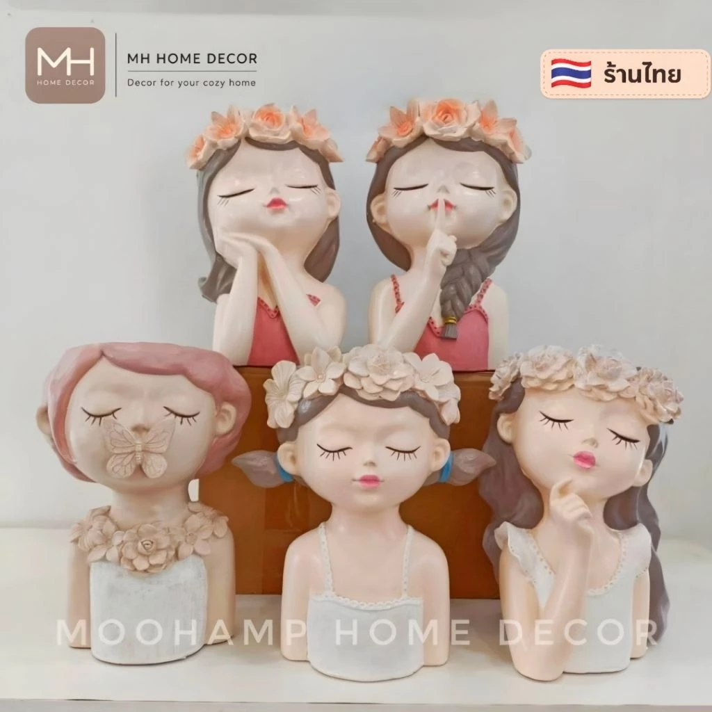 กระถางเรซิ่น ผู้หญิงขนาดใหญ่ กระถาง กระถางต้นไม้ ของตกแต่งสวน ของแต่งบ้าน
