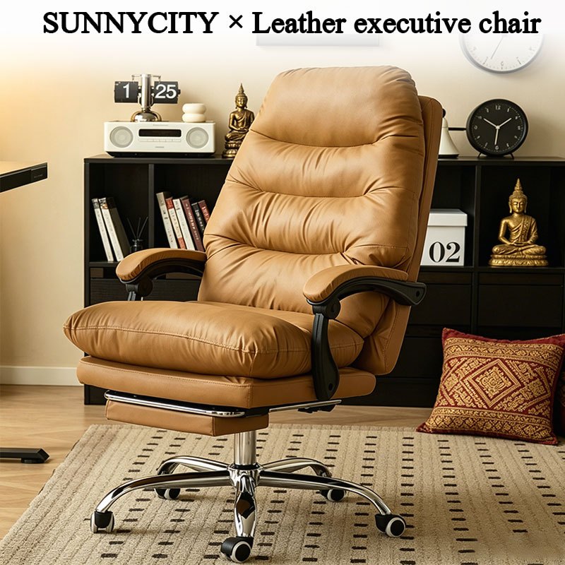 Office Chair เก้าอี้คอมพิวเตอร์ เก้าอี้สำนักงานที่บ้านขนาดใหญ่ เก้าอี้พักผ่อนล้อเลื่อนพร้อมที่ ergonomic chair