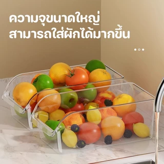 กล่องใส่ตู้เย็น กล่องเก็บของในตู้เย็น กล่องใส่ของแบบใสก ถาดจัดของแบ่งของ วางซ้อนได้ สไตล์มินิมอล วัสดุอะคริลิค ขายดี