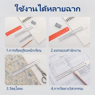 DL ไม้บรรทัดฟุตเหล็ก 20 ซม. แบบบาง ขอบตรง วัดได้แม่นยำ เหมาะสำหรับงานช่างและงานวัดระยะ