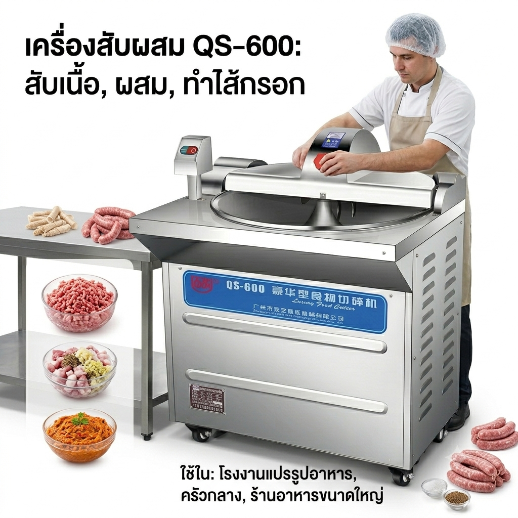 กระทะสับผสมอาหาร รุ่น QS-600 กระทะกว้าง 60cm