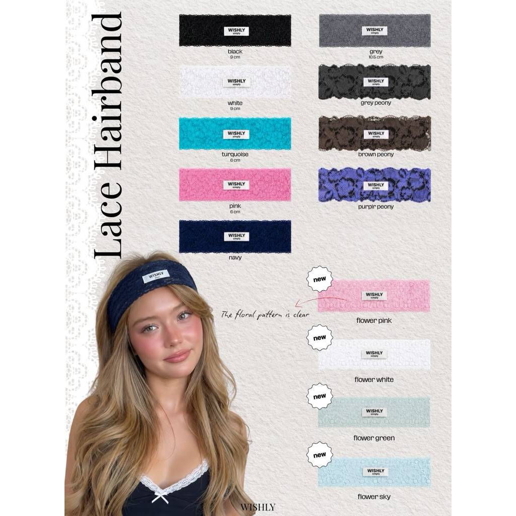 Wishly Lace Hairband ที่คาดผมลายลูกไม้ พร้อมส่ง