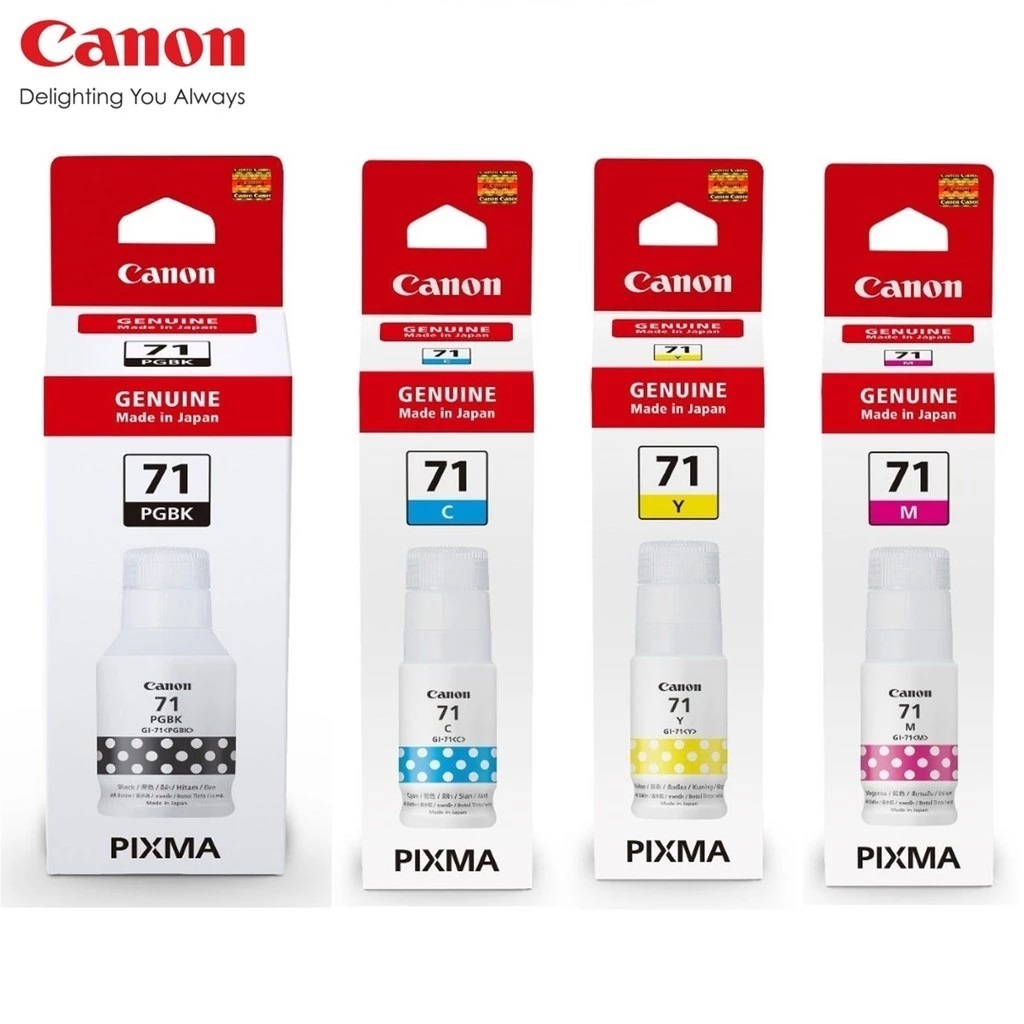 หมึกเติม Canon Ink GI-71 หมึกขวด 4 สี BK/C/M/Y ของแท้ 100%