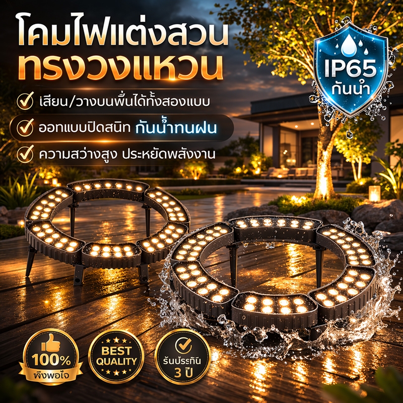 ไฟ LED ต้นไม้กันน้ำกลางแจ้ง ไฟแบบรอบ ๆ ต้นไม้กลางแจ้ง โคมไฟต้นไม้ในสวน ไฟต้นไม้กลางแจ้ง เกรดกันน้ำระดับ IP65