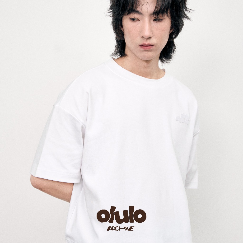 olulo Archive - Appliqué Boxy Tee เสื้อ Boxy Tee สีขาว