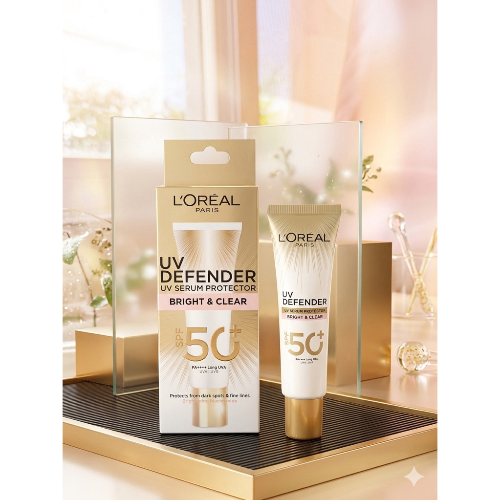 ลอรีอัล ปารีส ยูวี ดีเฟนเดอร์ ไบรท์ แอนด์ เคลียร์ ซันสกรีน SPF50+ PA++++ ลอง ยูวีเอ 30 มล. EXP 2027