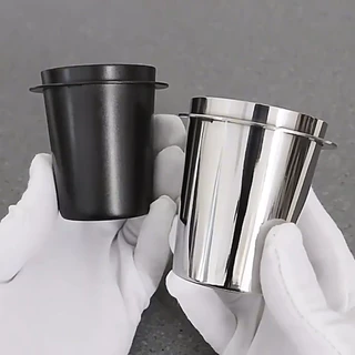 【จัดส่งทันที】 Dosing cup ถ้วยโดส กระบอก รองผงกาแฟไม่ให้หก 51mm 58mm Silver ถ้วยสแตนเลส ตวงเมล็ด