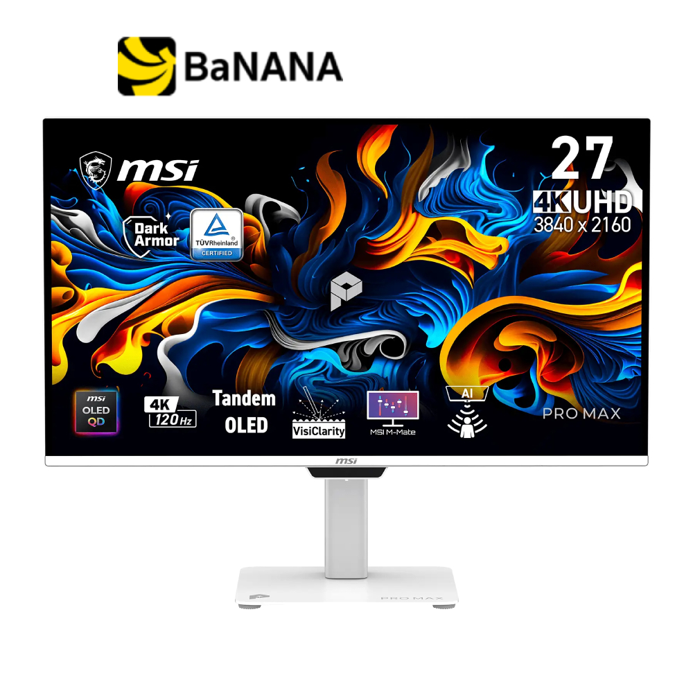 จอมอนิเตอร์ MSI PRO MAX 271UPXW12G (QD-OLED 4K 120Hz USB-C 98W) by Banana IT