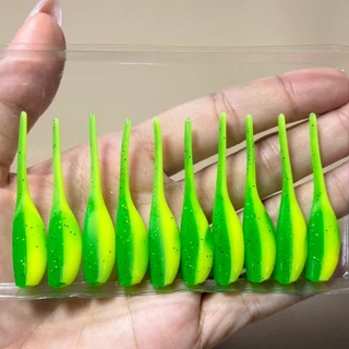 เหยื่อยางทรงกาแลน ยาว5cm มี10ชิ้น เหยื่อปลอมตกปลากะพง GL1