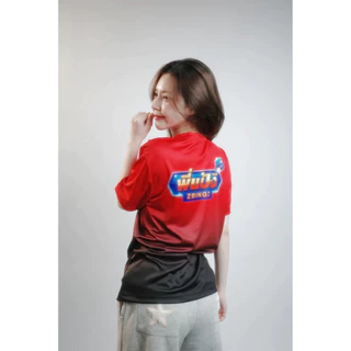 เสื้อแก๊งพี่แป้งzbingz คอกลม สีแดงดำ ผ้าไมโคร XS-5XL