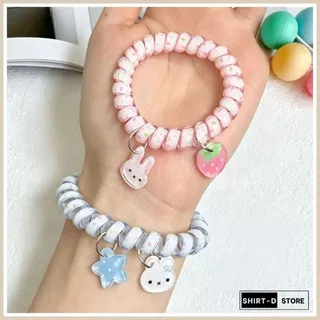 พร้อมส่ง⚡ มีเก็บเงินปลายทาง💸 ยางรัดผมแบบเกลียว สไตล์เกาหลีมี 2 สีให้เลือก (ราคาต่อ 1 เส้น)