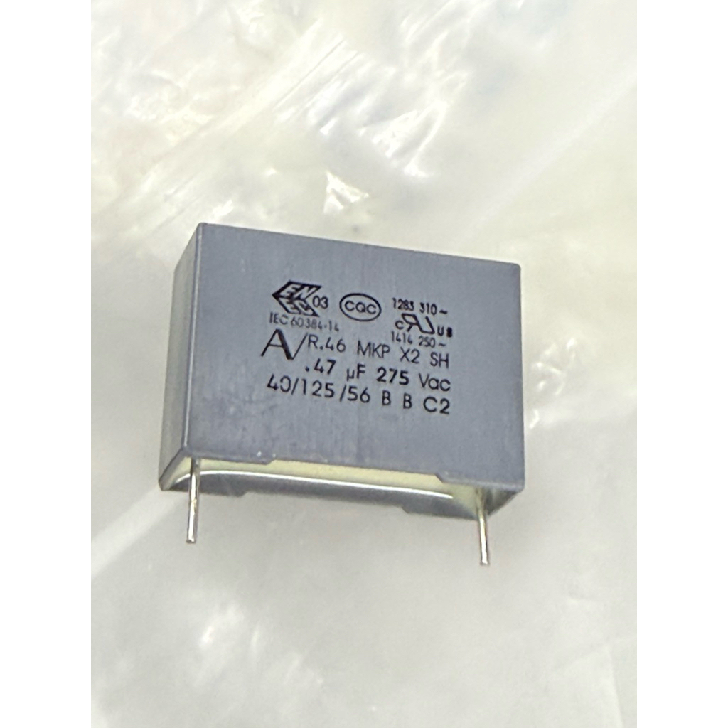 (แพ็ค1ตัว/5ตัว)แบรนด์ARCORTRONICอิตาลี C 0.47UF 275VAC 474PF 470NF คาปาซิเตอร์ ขา22มิลสีเทา 0.47UF 2