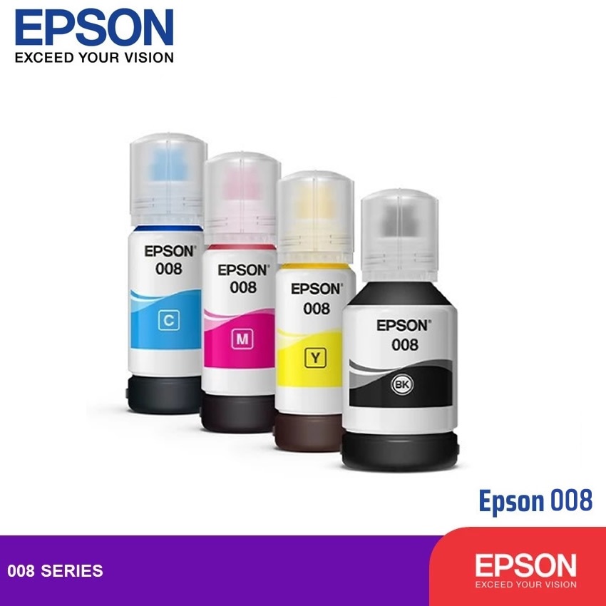 Epson หมึกเบอร์ 008 Black / Cyan / Magenta / Yellow ink bottle (Pigment)L1160/L6580/L6570/L6550/L649
