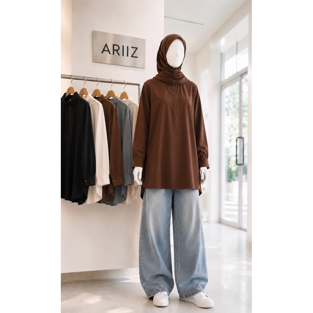 พร้อมส่ง ARIIZ Easy top เสื้อเชิ้ต เสื้อผู้หญิง มีซิปให้นมบุตรสะดวก