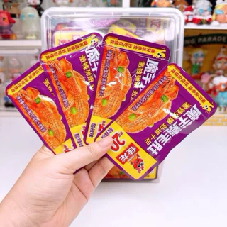 หมึกกรุบกรอบ สาหร่าย กุ้งกรุบ ซี่โครงหมู ปูอัด สไบนาง และ ฮอตดอก หม่าล่า แบบกระปุกมี 50 ซอง และ เเบบกล่องมี 30 ซอง