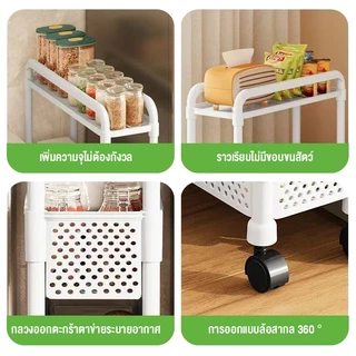 ชั้นวางของอเนกประสงค์ 3/4/5 ชั้น พร้อมล้อเลื่อน เคลื่อนย้ายสะดวก รับน้ำหนักได้มาก