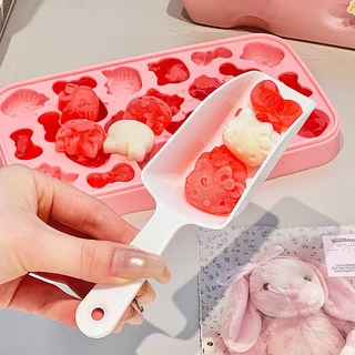 Hello Kitty Ice Mould พร้อมฝาปิดและถังเก็บน้ํา ชุดแม่พิมพ์น้ำแข็งซิลิโคน แม่พิมพ์น้ำแข็งเกรดอาหาร