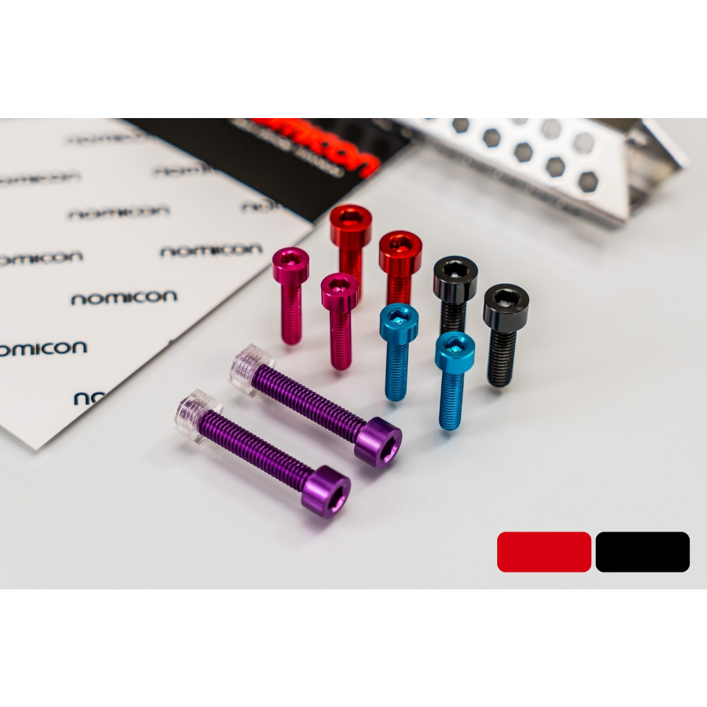7075 น็อตอลูมิเนียมหัวจมหกเหลี่ยม M2.5 M3 M4 M5 M6 สีดำ สีแดง nomicon